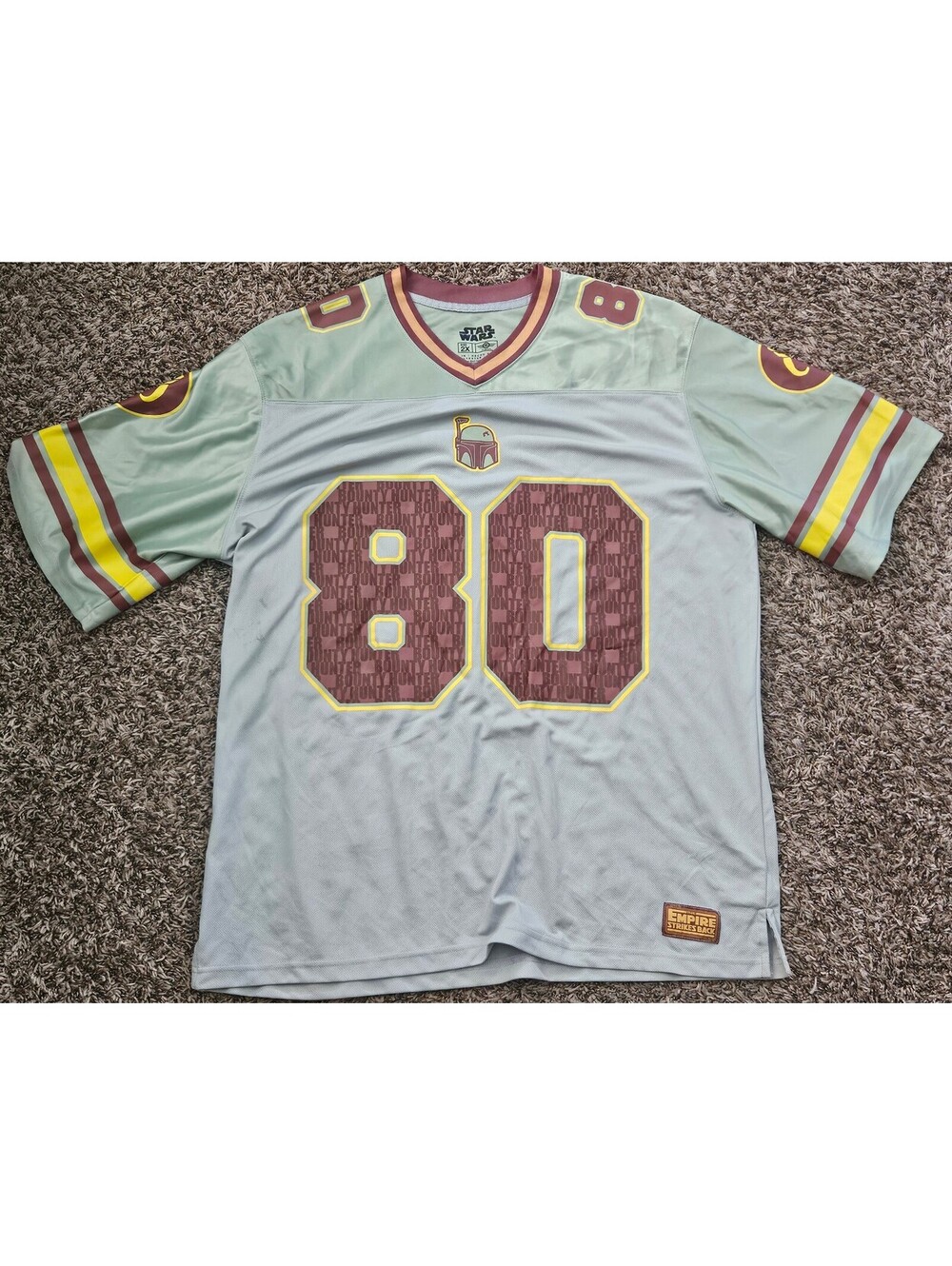 Star Wars Boba Fett Bounty Hunter Football Jersey Sz 2X